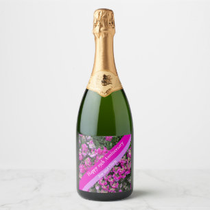 Nineteenth Wedding Anniversary Sweet Pea Sparkling Wine Label