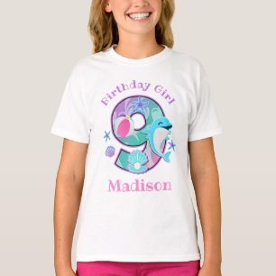 Nineth Birthday Dolphin shirt Pool Party