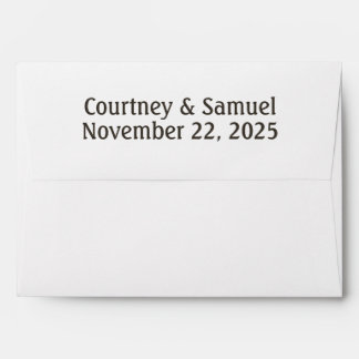 Nineties Brown Neutral Text Wedding Invitation Envelope