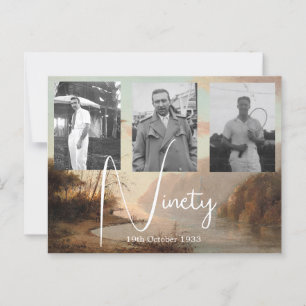 Ninetieth 90th Birthday Tropical Photo Invitation Postcard