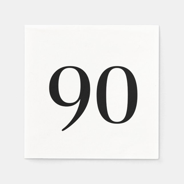 Ninetieth Birthday Cocktail Napkin (Front)