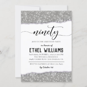 Ninety Diamond Birthday Invitation