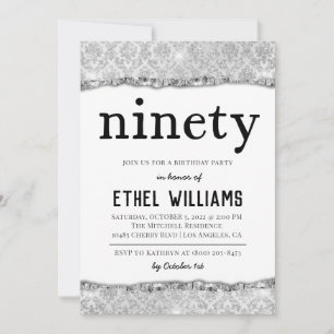 Ninety Diamond Birthday Invitation