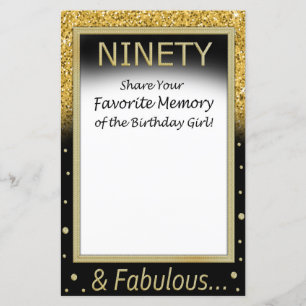 Ninety Favourite Memory of the Birthday Girl