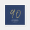 Ninety | Gold & Navy Blue Lettering 90th Birthday