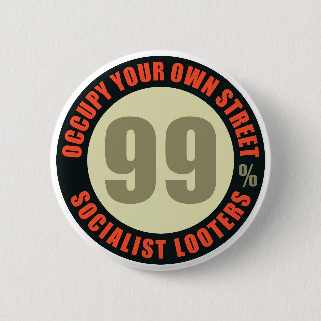 Ninety Nine Percent Socialist Looters 6 Cm Round Badge (Front)