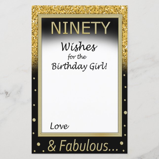 Ninety Wishes for the birthday girl (Front)