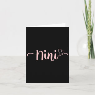 Nini Heart Xmas Grandma Women Mother's Day Christm Card