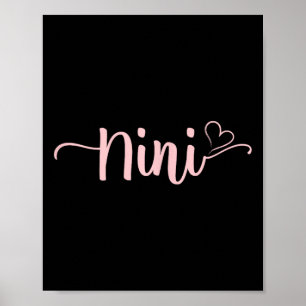 Nini Heart Xmas Grandma Women Mother's Day Christm Poster