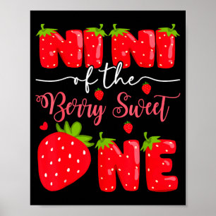 Nini Of The Berry Sweet One 1st Birthday Strawberr Poster