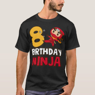 Ninja 8th  Ninja cake astronaut birthday  T-Shirt