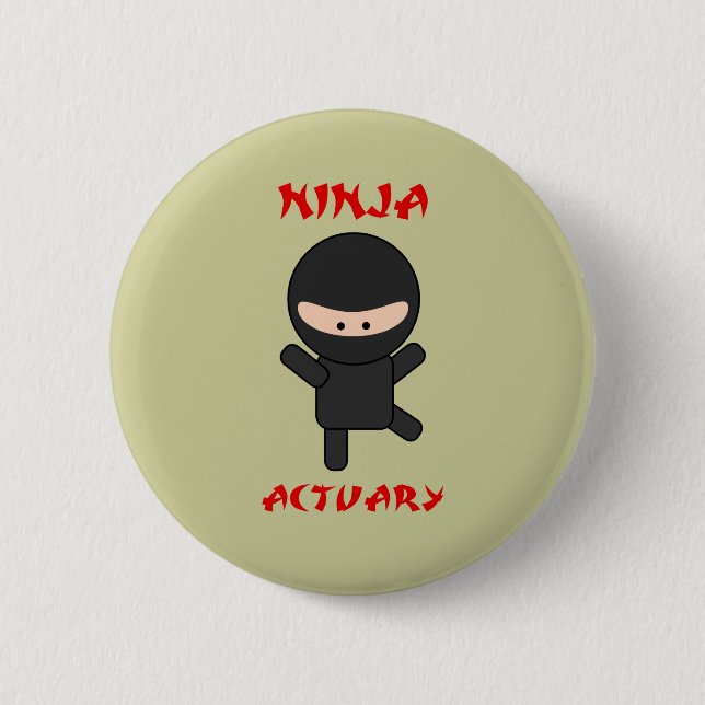 Ninja Actuary 6 Cm Round Badge (Front)
