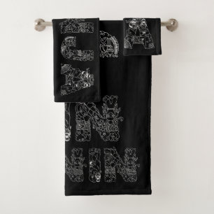 Ninja Amazing Text Art Bath Towel Set