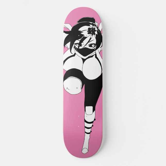 Ninja Anime Girl Skateboard Deck (Front)
