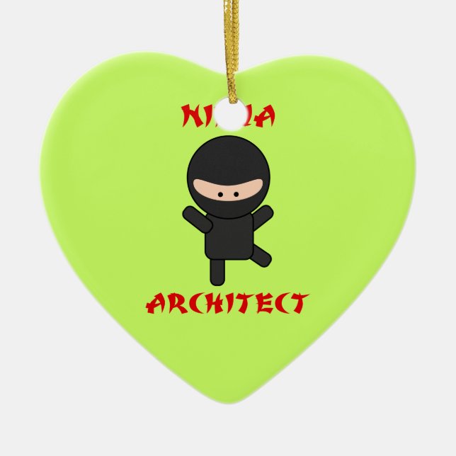 Ninja Architect Ceramic Tree Decoration (Front)