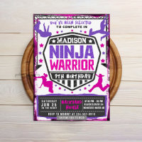 Ninja Athletic Fighter Pink Purple Birthday Party