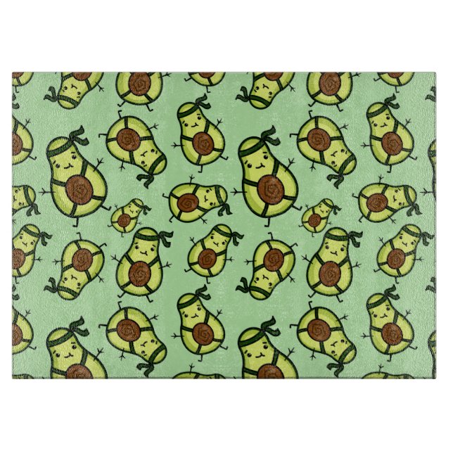 Ninja Avocado Pattern Cutting Board (Front)