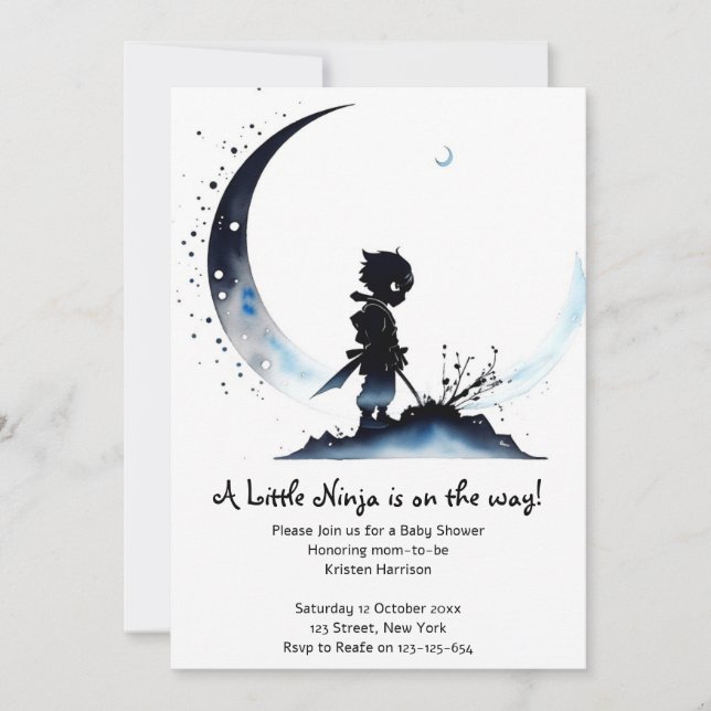 Ninja Baby Shower Invitation (Front)