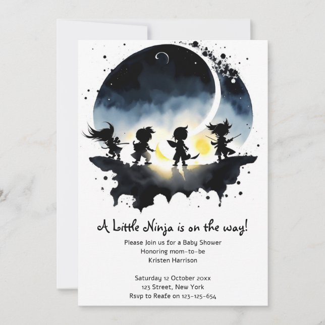 Ninja Baby Shower Invitation (Front)