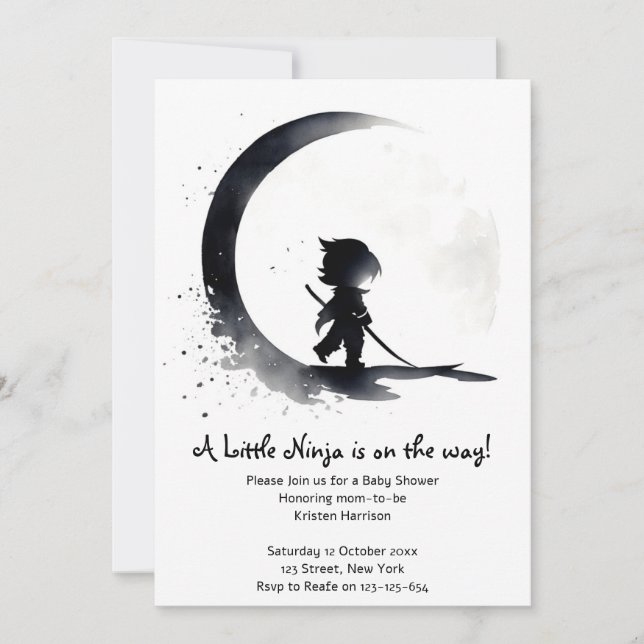 Ninja Baby Shower Invitation (Front)