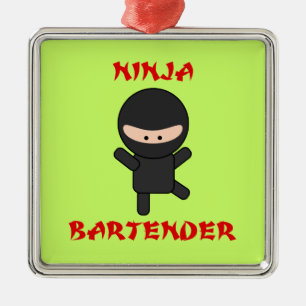 Ninja Bartender Metal Tree Decoration