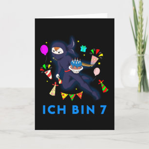 NINJA BIRTHDAY 7 7th Birthday Boy Comic Card