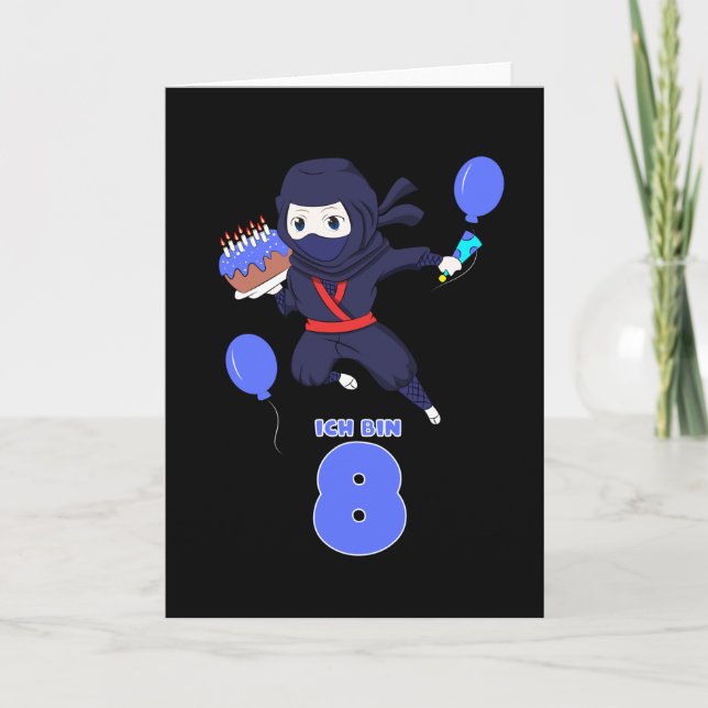 NINJA BIRTHDAY 8 8th Birthday Boy Comic Lover Card (Front)