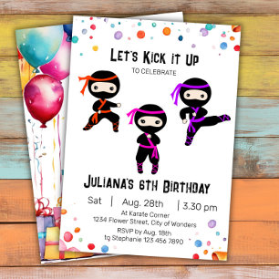 Ninja Birthday Invitation - Girls Ninja Party