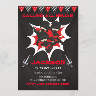 Ninja Birthday Invitation, Ninja Birthday Party Invitation