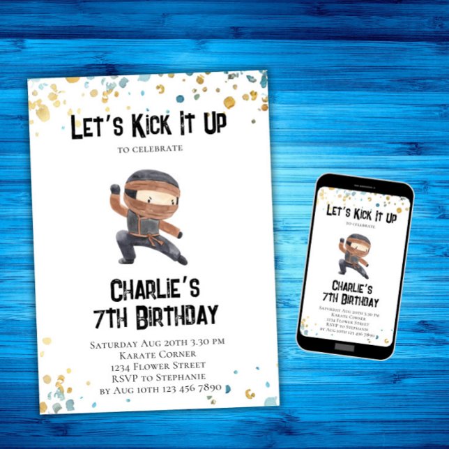 Ninja Birthday Invitation - Ninja Party (Creator Uploaded)