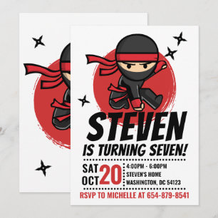 Ninja Birthday Invitation, Ninja Warrior Invite