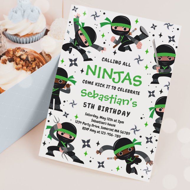 Ninja Birthday Karate Martial Arts Birthday Party Invitation (Creator Uploaded)