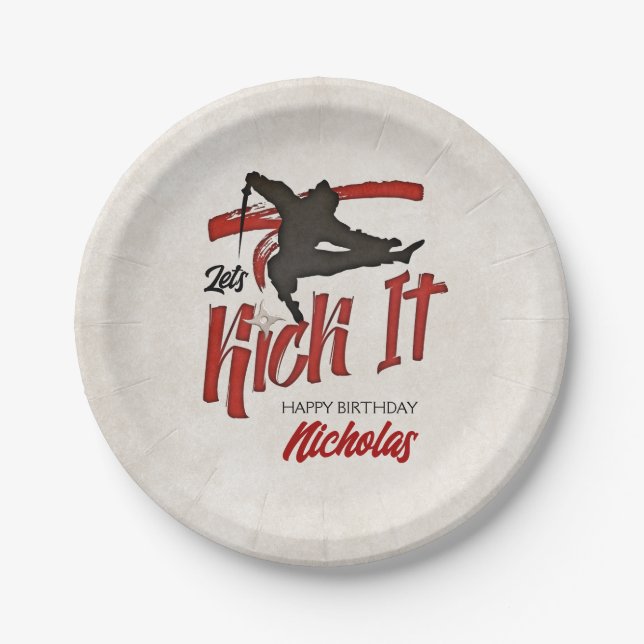 Ninja Birthday Paper Plate (Front)