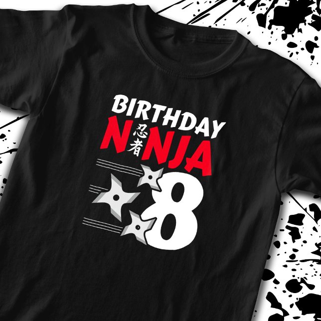 Ninja Birthday Party - Birthday Ninja 8 T-Shirt (Creator Uploaded)