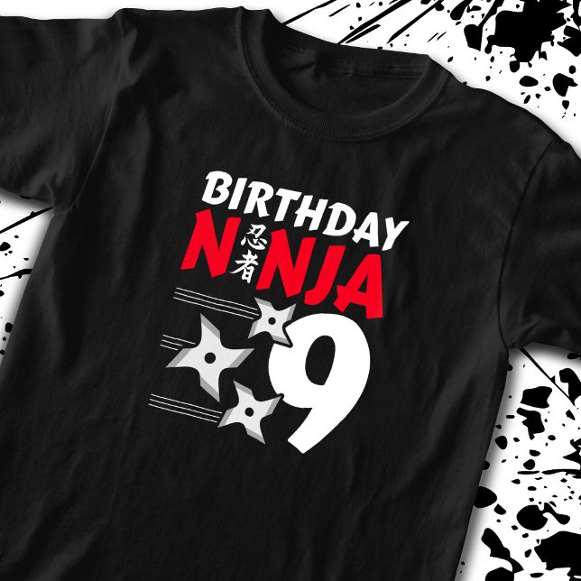 Ninja Birthday Party - Birthday Ninja 9 T-Shirt (Creator Uploaded)