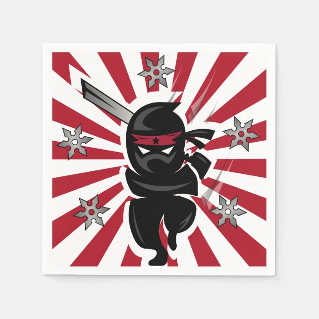 Ninja Birthday Party Dessert Napkins (Front)