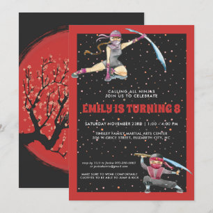 Ninja Birthday Party Invitation