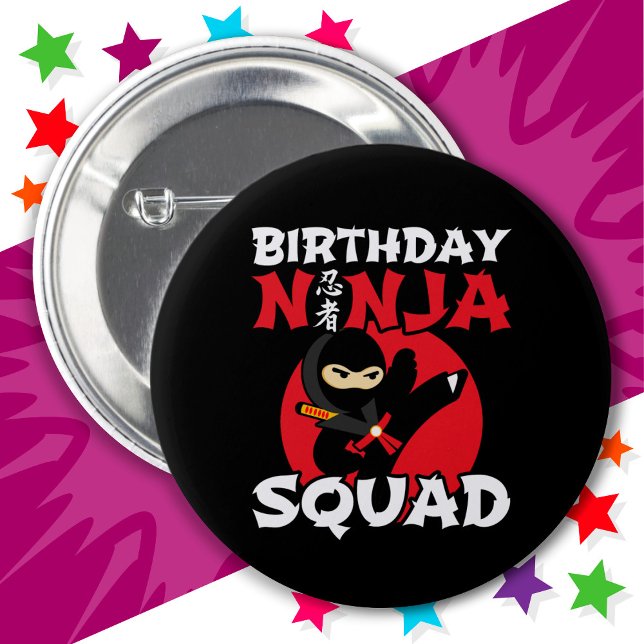 Ninja Birthday Party Theme Birthday Ninja Squad 6 Cm Round Badge (Creator Uploaded)