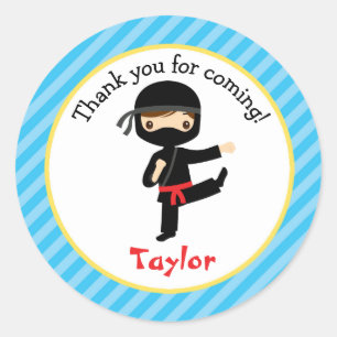 Ninja Birthday Stickers Personalised Boy Favours