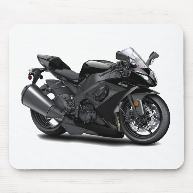 Ninja Black Bike Mouse Mat (Front)