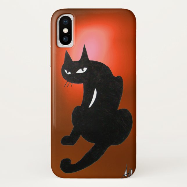 NINJA BLACK CAT Orange Red Case-Mate iPhone Case (Back)