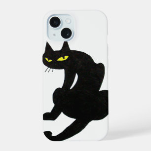NINJA BLACK CAT White iPhone 15 Case