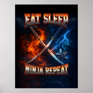 Ninja Bootleg Retro Vintage Style Poster