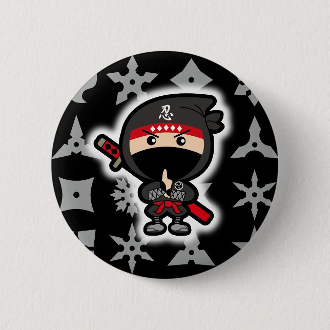 Ninja Boy 6 Cm Round Badge (Front)