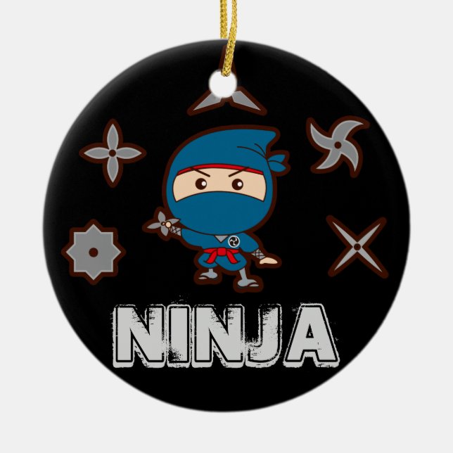Ninja Boy Ceramic Tree Decoration (Front)