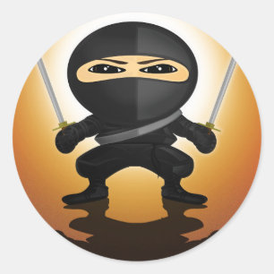 Ninja Boy Classic Round Sticker