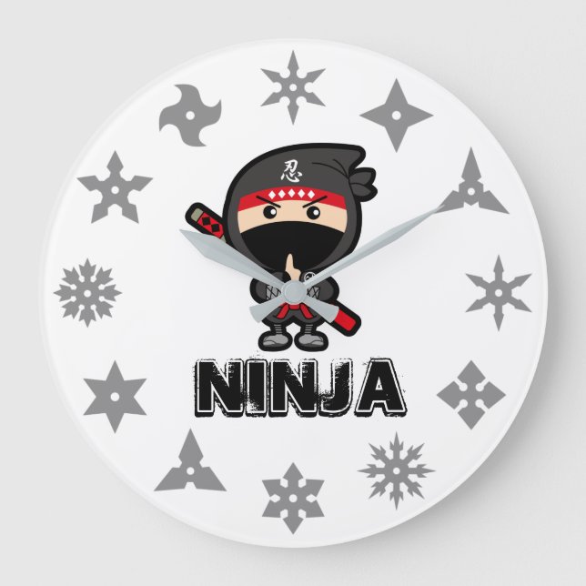 Ninja Boy Large Clock (Front)