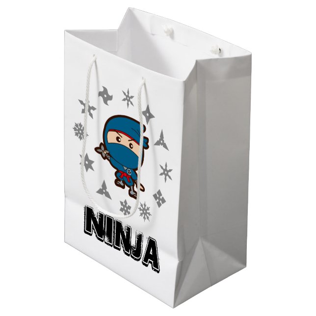 Ninja Boy Medium Gift Bag (Front Angled)