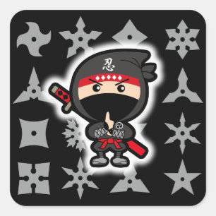 Ninja Boy Square Sticker