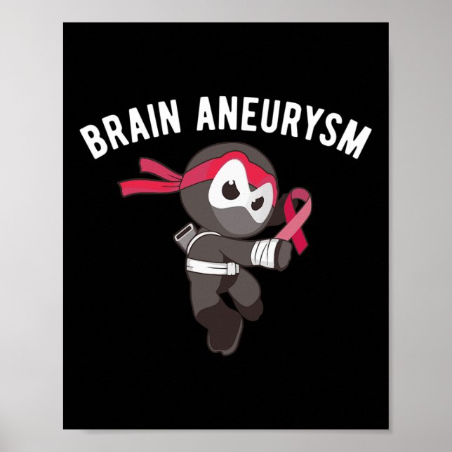 Ninja Brain Aneurysm Awareness Martial Arts Ninjut Poster (Front)